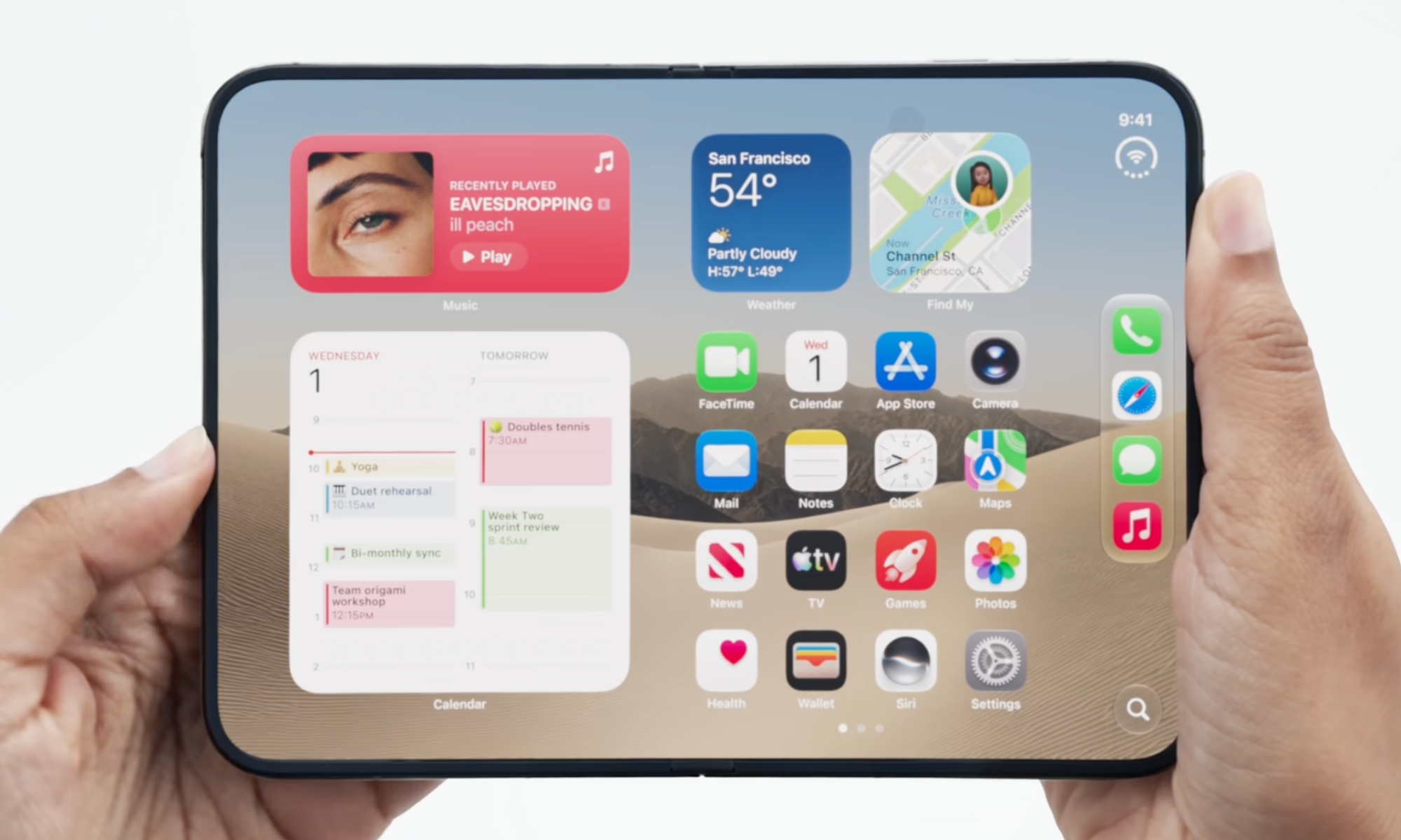 Apple qatlanan iPhone Duo-da saytların dar görünməsinə çarə axtarır