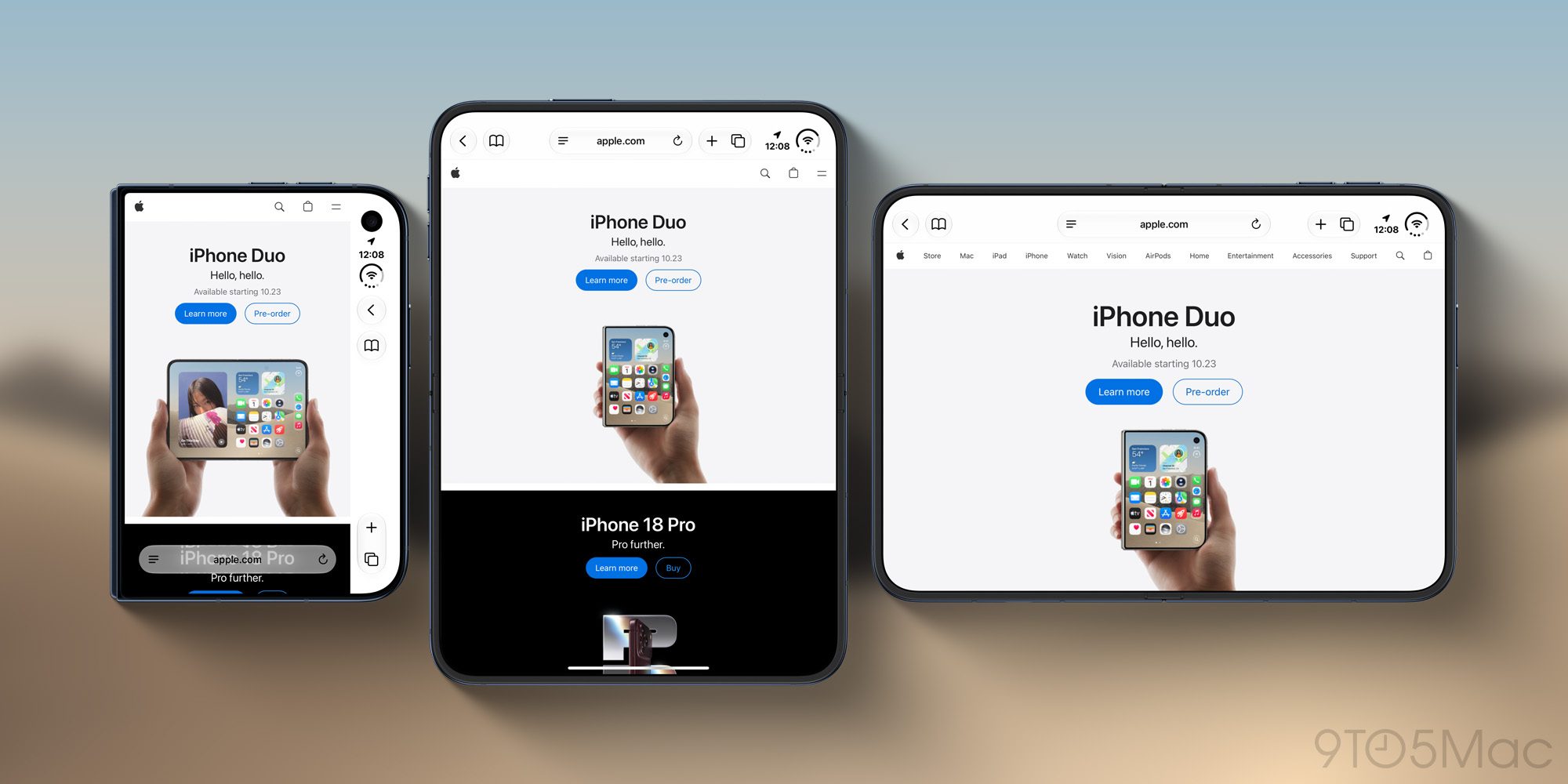 Apple qatlanan iPhone Duo-da saytların dar görünməsinə çarə axtarır