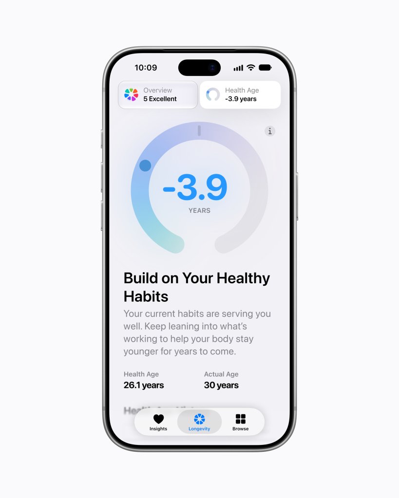 Apple sağlamlıq yaşını hesablayan Health adlı tətbiqi sınağa açıb
