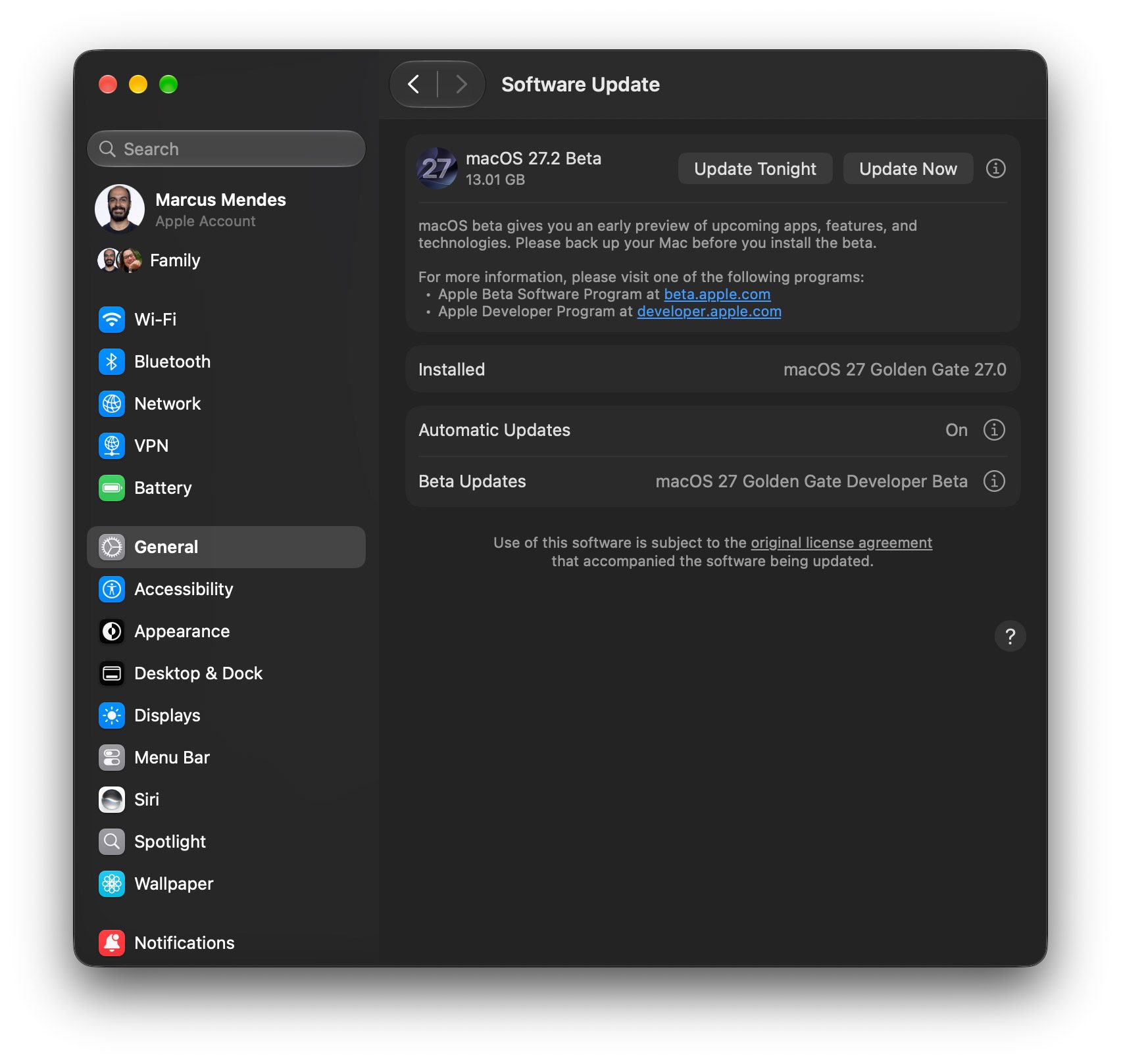 Apple tərtibatçılar üçün macOS 27.2-nin 2-ci betasını təqdim etdi