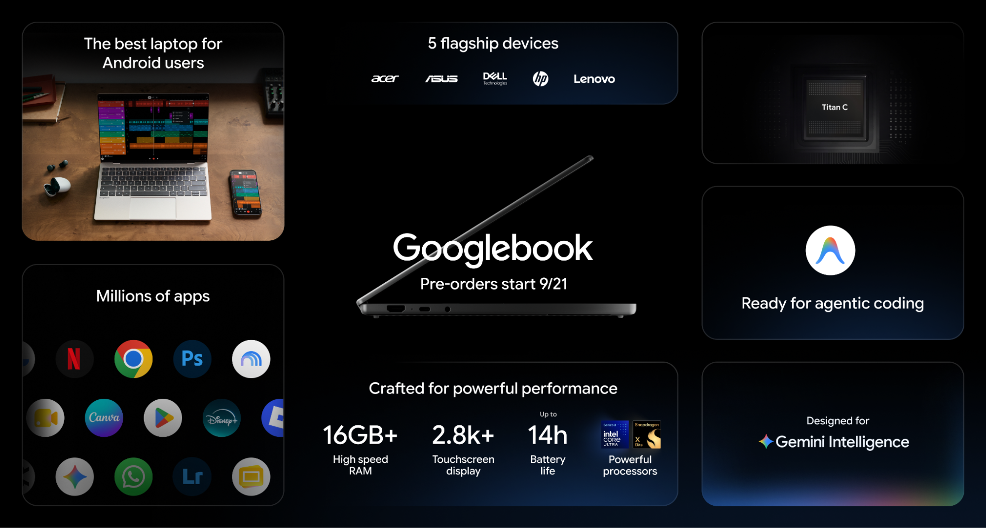 Google Googlebook noutbuklarını və Android əsaslı sistemini təqdim etdi